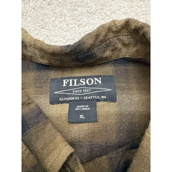Filson Shadow Plaid Western Pearl Snap Pioneer Wool Button Down Shirt Women's XL - Picture 2 of 6